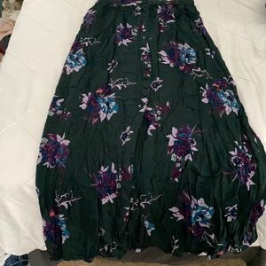 Dark green floral skirt